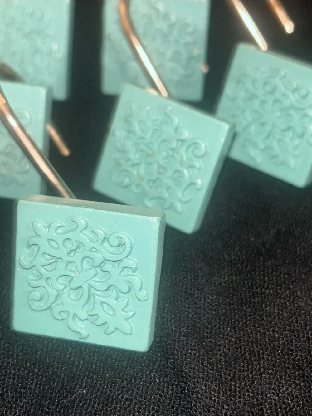 Mint Green Decorative Shower Curtain Hooks - Set of 12 #223